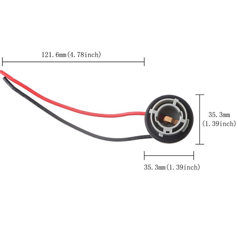 GLL Standard 1156 LED Bulbs Socket Holder Auto Car Plastic Waterproof Turn Signal Tail Stop Rear Brake Light Base Harness Plugs Connectors Pre-wired Wiring Sockets - Image 2